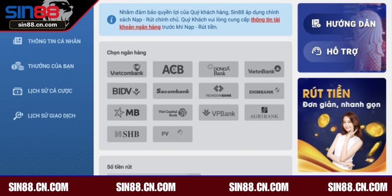 Điều kiện cần có để nạp tiền vào Sin88 thành công